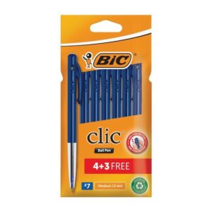 BIC Clic Medium Ball Pen (7 Pack)
