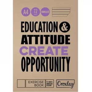 Croxley A4 Exercise Book Unruled 72-Page