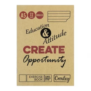 Croxley A5 Exercise Book Unruled 72-Page