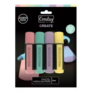 Croxley Create Pastel Highlighters Assorted 4-Pack
