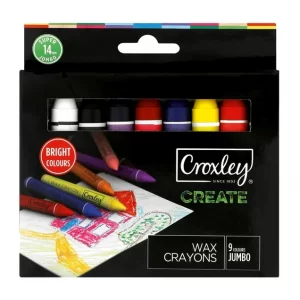 Croxley Jumbo Wax Crayons Assorted 9 Pack