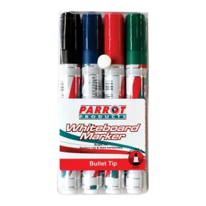 Parrot Bullet Tip Whiteboard Markers Assorted 4-Pack