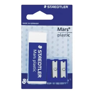 Staedtler Mars Eraser and Double-Hole Plastic Sharpener
